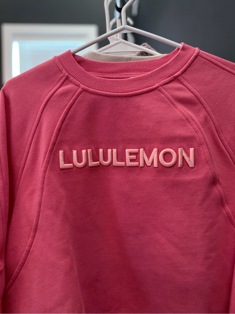 Lululemon | oversized scuba Pink Logo Crew | M/L